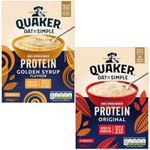 Porridge Bundle With Quaker Oat So Simple Protein Golden Syrup Sachets 344g and Oat So Simple Protein Original Porridge Sachets 8x37.73g (2 Pack)