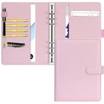 Toplive A5 Binder 6 Ring Personal Organizer Planner Binder Cover Makaron Pink Portfolio Folder for Women with Macaron Colors