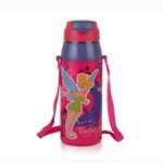 CELLO Puro Steel-X Hydra Kid 400 Inner Steel Insulated Water Bottle 400ml, Pink | Tinkerbell Design | ISI Certified, Leakproof | Easy to Carry with Loop | Insulated Cold Water Bottle For School