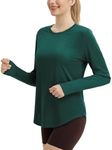 BALEAF Women's Long Sleeve Running Shirts Workout Tops Lightweight Quick Dry Sun Protection UPF50+ Outdoor Hiking Athletic Clothing Teal L