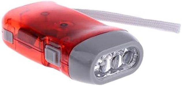 SNAPPSY Outdoor Handheld LED Flashlight Hand Pressing Dynamo Torch Night Lamp Red|Hand-Crank Dynamo LED Flashlight – Rechargeable Emergency Torch with Strap (10×5×2.5 cm)