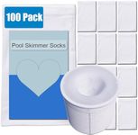 VSECUON 100 Pack Pool Skimmer Socks,Pool Filter Socks Reusable Pool and Spas Filters Baskets Skimmer Savers
