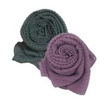 Women’s Pleated Ironless Crush Cotton Muslim Hijab Combo of 2 Summer Shawl/Duppatta/Stoles/Head Scarves for Girls (Onion Pink, Bottle Green)