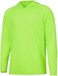 Willit Men's Sun Shirts UPF 50+ Rash Guard Long Sleeve Sun Protection Hoodie SPF UV Fishing Lightweight Athletic Running Fluorescent Green S