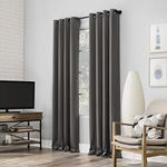 Sun Zero Nordic 2-Pack Theater Grade Extreme 100% Blackout Grommet Curtain Panel Pair, 52" x 84", Gray