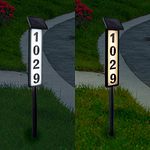 ATDAWN Solar Lighted House Address Numbers Sign, Solar Powered House Numbers Light, LED Illuminated Outdoor Address Plaque for Home Yard Garden House