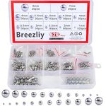 Breezliy 620Pcs 1-8mm Metric Precision 304 Stainless Steel Assorted Loose Bicycle Bearing Steel Ball Assortment Kit（12 Sizes