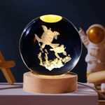 Desidiya 3D Sea Turtle Crystal Ball Night Light 2.4 Inch Glass Ball Night LED Lamp with Woodern Base Perfect for Gift