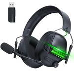 Fachixy「2024 New」FC400 Wireless Gaming Headset with Microphone for PC/PS5/PS4, Bluetooth Gaming Headphones - Fast Charge 50Hr Battery, Cool RGB Lights for Switch, Laptop, Mobile, Mac