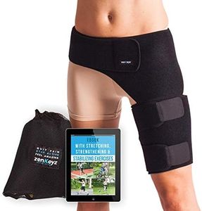 ZENKEYZ Groin Support and Hip Brace for Men & Women- Compression Wrap for Thigh Quad Hamstring Joints Sciatica Nerve Pain Relief Leg Strap (Non-Slip Design)