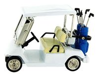 Miniature Golf Buggy - Cart Cream & Silver Novelty Collectors Desktop Clock 0610