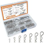 ISPINNER 100pcs 304 Stainless Steel Cotter Pins Assortment Kit, 7 Sizes R Clips for Hitch Pin Lock Systems