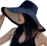 HUAMULAN 7" Wide Brim Women Summer Sun Floppy Hat Beach Bucket Fishing Hats Reversible Packable Travel Outdoor UV Protection