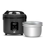 Pigeon Easy 3L Electric Rice Cooker with 2 Pots, Keep warm function, Steam basket, Spatula & Measuring cup (Grey)