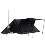 Camping Hot Tent Stove Tent, STOVEHUT Portable Black Shelter with 2 Tarp Poles and Tent Poles for 1-2 Person Hiking, Backpacking (Without a Fireproof Ground Sheet)