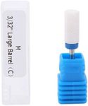 Nail Drill Bit, Ceramic Nail Drill Bit Electric for Manicure Pedicure Cuticle Gel Nail Polishing, Nail Art Tools Accessories for Acrylic Gel Nails for Salon Home Use (Round Flat Head M)