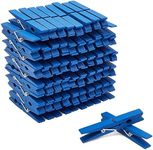 Juvale 100 Pack Wooden Clothespins for Hanging Laundry, Crafts, Photos (Navy Blue, 4 in)