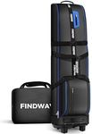 Findway Golf Travel Bag with Wheels [Upgraded], 1680D Heavy Duty Oxford Wear-Resistant Waterproof Travel Golf Bag Case with [Extra Removable Pad], Premium Golf Flight Bag to Protect Clubs for Airline