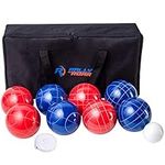 Rally and Roar Backyard Bocce Ball Game Set - 8 Balls, Pallino, Carry Case, Measuring Rope - 107mm