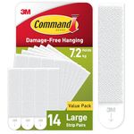 Command Picture Hanging Strips, Value Pack - 14 x 2 Large Adhesive Strips - For Pictures, Frames, Mirrors, Wall décor - Damage Free Hanging