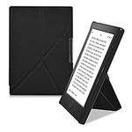 kwmobile Origami Case Compatible with Kobo Aura H2O Edition 1 Case - Slim PU Leather Cover with Stand - Black