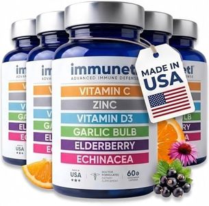 Immuneti Advanced Immune Support – Doctor Formulated 6-in-1 Daily Immunity Supplement – Made in USA – With Vitamin C, D3, Zinc, Elderberry, Garlic & Echinacea - Vital Nutrients & Antioxidants (5)