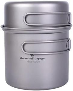 iBasingo Ti2038C Batterie de cuisine légère en titane avec poignée pliable pour 1 à 2 personnes