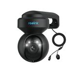 Reolink 5MP PTZ Security Camera Outdoor, 2.4/5GHz WiFi Camera with 3X Optical Zoom, Human/Vehicle Detection, Auto Tracking, Full-Color Night Vision,2-Way Audio, E1 Outdoor Black