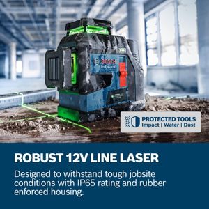 Bosch Green Laser Level – 12V, High Visibility, Compact Design