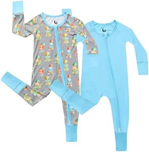 CubbieMoon 2-Pack Bamboo Viscose Baby Pajamas 0-24 Months - Bamboo Viscose Sleepers with Mitten and Feet Cuffs - Baby Sleeper