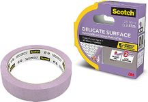 ScotchBlue Delicate Surface Advanced Masking Tape, 24 mm x 41 m, Super-sharp Paint Lines, For Delicate Painting and Decorating Indoor, Painters Tape For Wallpaper and Furniture