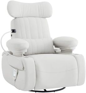 MAMAZING Lullapod Max Power Nursery Rocking Chair with Independent Recline & Footrest, Swivel Nursery Recliner Glider with Electric Adjustable Armrests, Silent Rocking, Oeko-TEX Certified