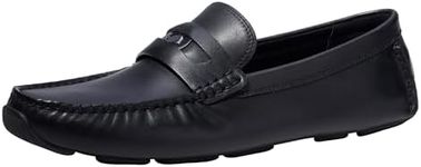 Coach Men's C Coin Leather Driver Loafer, Black, 10.5