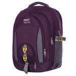 Fast Travel 45 Ltrs, 46 Cms School Bag Class 5-12 Large 4 Partition Laptop Collage Office Travel Standard Backpack Unisex (Purple)