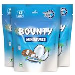 Bounty Miniatures Coconut Filled Chocolate Pack, Diwali Chocolates Gift Pack, Soft & Tender Coconut in the Centre, 13 Imported Mini Treats Inside, 130g, Pack of 3