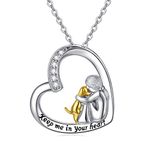 Dog Necklace for Women 925 Sterling Silver Dog Pendant Heart Pet Keepsake Memorial Gifts Dog Themed Jewellery Dog Walker Gifts for Dog Owners…