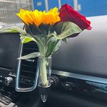 Boxinchimei Universal Detachable Acrylic Car Flower Vase Holder Ornaments Dashboard and Air Vent with Clip or Sticky (Omni-Directional Sticky)