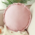 Peach Cuddle Velvet Round Couch Throw Cushion Pillow For Living Room Décor (Pack of 1, 45X45 Cm, Pink)