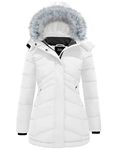 ZSHOW Women's Long Winter Parka Coat Warm Windproof Thicken Puffer Jacket Outerwear Jacket(White,Large)