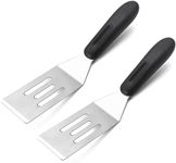 Kunovo 2 Pack Small Metal Spatula,Mini Spatula for Flipping, Cooking and Baking,Stainless Steel Brownie Spatula with Non-Slip Handle for kitchen Use, 7.9X1.8, Silver