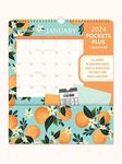 Orange Circle Studio Fruit & Flora Pockets Plus Wall Calendar 2024, Large Monthly Planner with Hanging Hook for Home Office, Classroom, School, Family Calendar, Easy Planning and Organizing