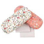 GOTRUST 2PCS Womens Glasses Case, Hard Shell Flower Spectacle Cases, Portable Fabrics Glasses Cases, Cute Floral Pattern Sunglasses Cases with 2 Cleaning Cloth for Women Girls Students