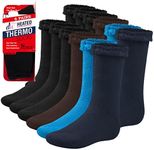 Debra Weitzner Thermal Socks For Men Women 4/6 Pairs Thick Heated Warm Winter Boot Socks - Insulated Extreme Cold Weathers, Blue Assorted1 6 Pairs