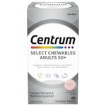 Centrum Adult Select Essentials Multivitamins for Men & Women 50 Plus, Chewables Multivitamins/Minerals Supplement, Lemon Berry Flavour, 60 Chewable Tablets (Packaging May Vary)