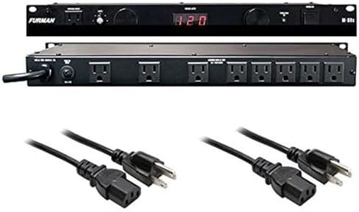 Furman M-8Dx Merit X Series 8 Outlet Power Conditioner & Surge Protector with LED Voltmeter & Dual Lights Plus Hosa 18 Gauge Electrical Extension Cable
