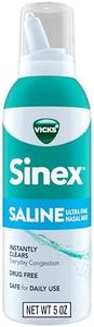 Vicks Sinex Saline Nasal Spray, Drug Free Ultra Fine Mist, Clear Everyday Sinus Congestion Fast, Clear Mucus from a Cold or Allergy, Daily Use 5.0 fl oz