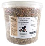 Britten & James High Energy No Mess Seed and Suet mix for wild birds. Stay Fresh Tub 5L (3.7kg)