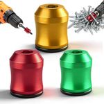 MiHeeHome 3PCS Magnetic Screw Ring, 1/4 Inch (6.35mm) Hex Screwdriver Head Magnetic Ring, Universal Bit Magnetizer with Dual-Layer Enhanced Magnetism for Power Bits and Hand Tools, Red/Yellow/Green