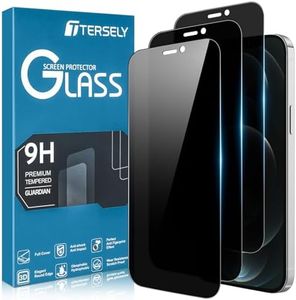 [3-Pack] T Tersely Privacy Screen Protector for iPhone 12 / iPhone 12 Pro，Edge to Edge Protection Full Cover Private Anti-Spy Case-Friendly Curved Screen Protector for Apple iPhone 12 (6.1 inch)