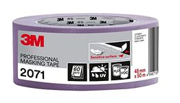 3M Professional Masking Tape 2071, Sensitive Surfaces, Painter's Tape - 1 Roll, 48 mm x 50 m, UV stable, Water Resistant, For Indoor & Outdoor Painting and Decorating